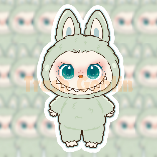 Pastel Green Labubu Vinyl Sticker