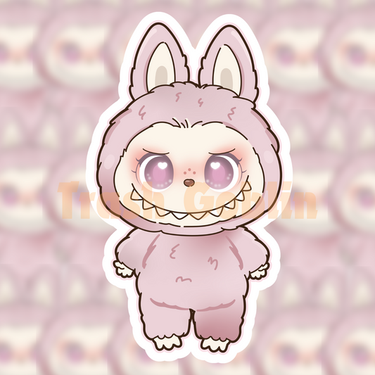 Pink Cloud Labubu Vinyl Sticker