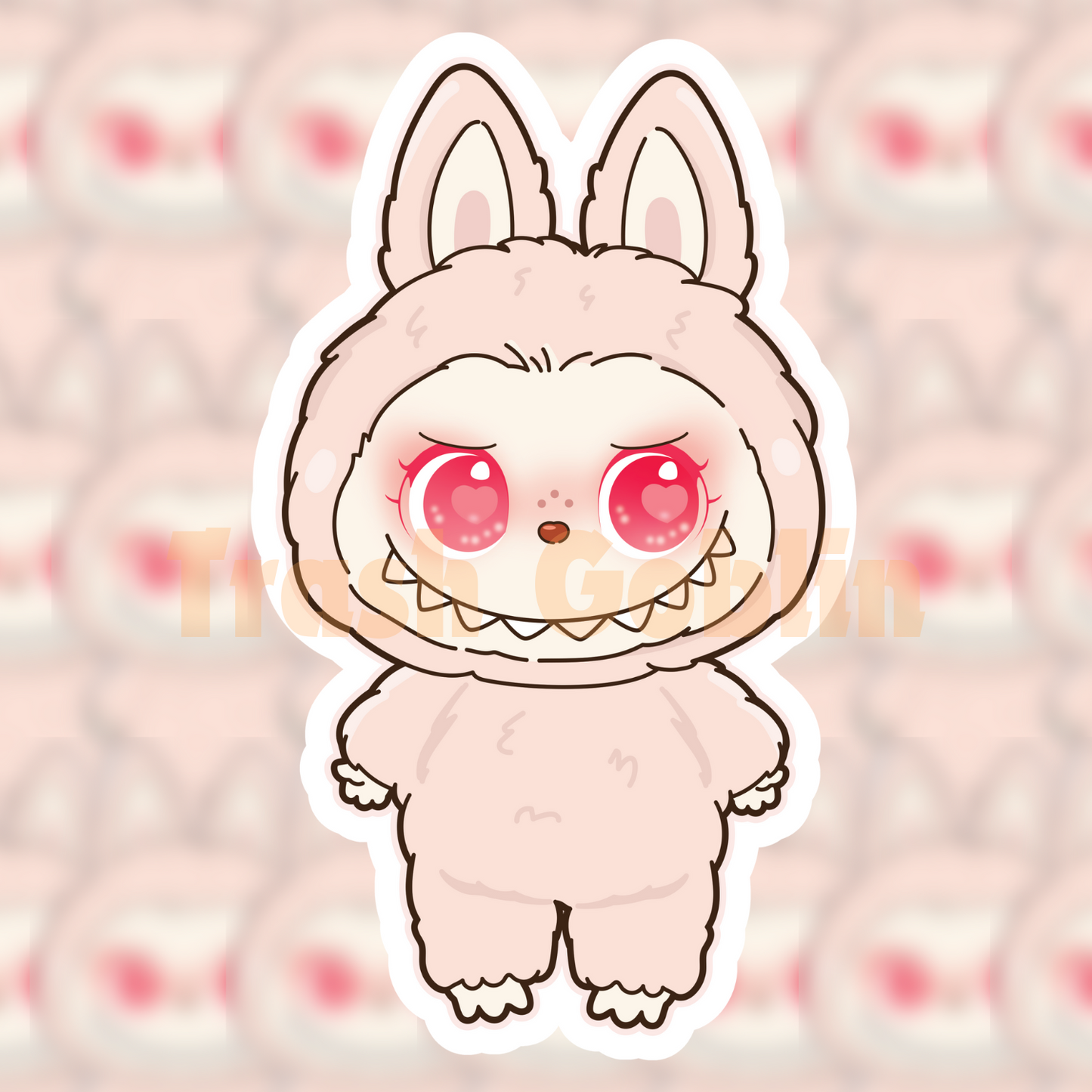 Baby Pink Labubu Vinyl Sticker