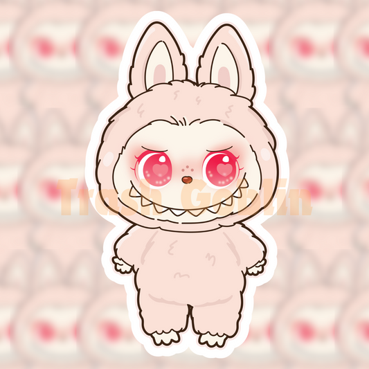 Baby Pink Labubu Vinyl Sticker