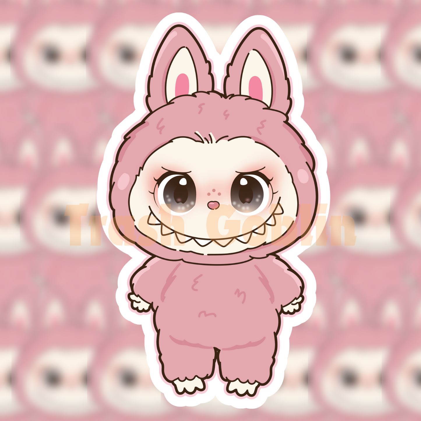 Pink Berry Labubu Vinyl Sticker