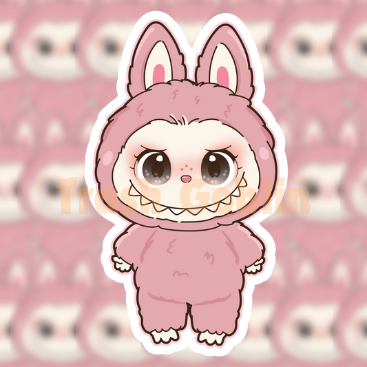 Pink Berry Labubu Vinyl Sticker