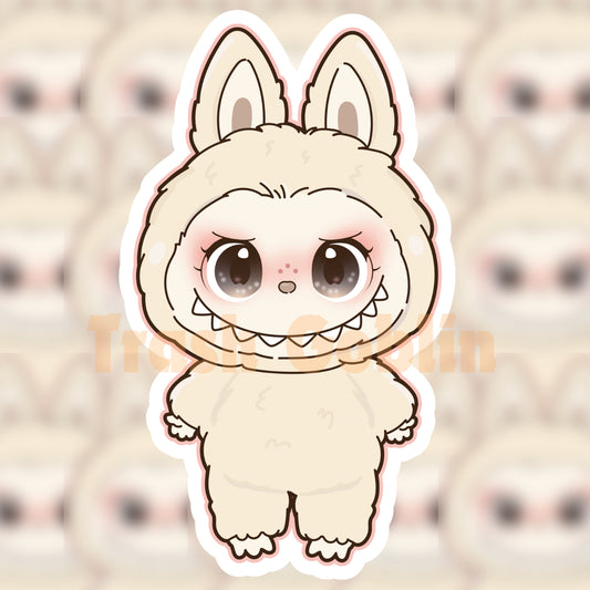 Cream Labubu Vinyl Sticker