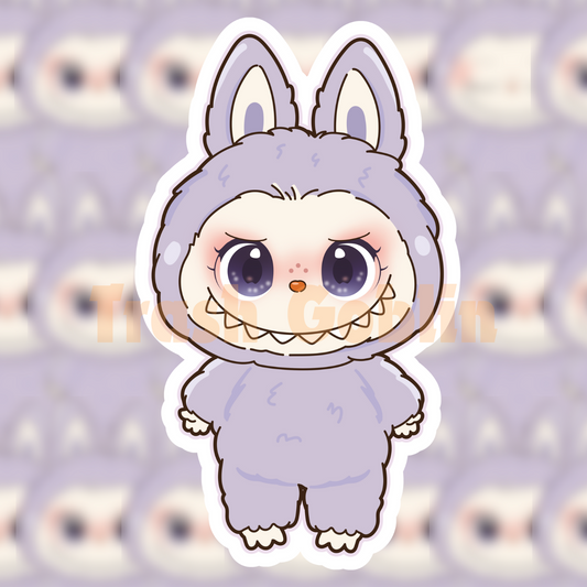 Pastel Purple Labubu Vinyl Sticker