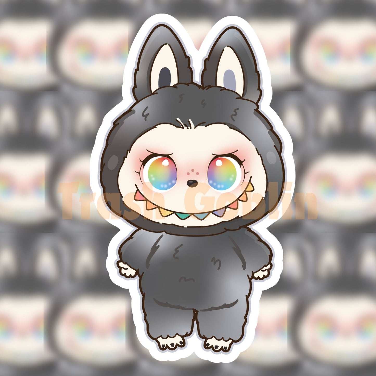 Secret Black and Rainbow Labubu Vinyl Sticker