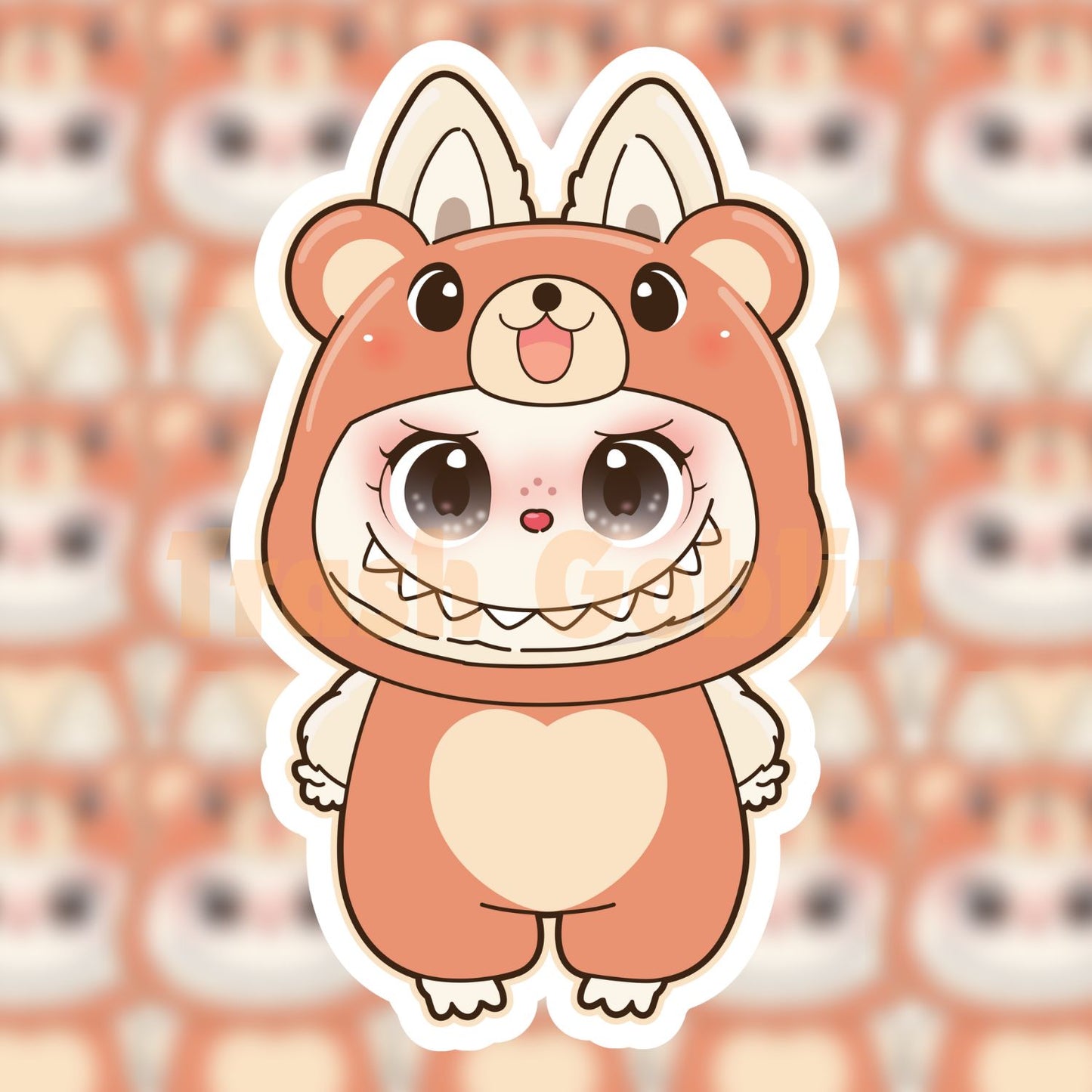 Teddy Bear Labubu Vinyl Sticker