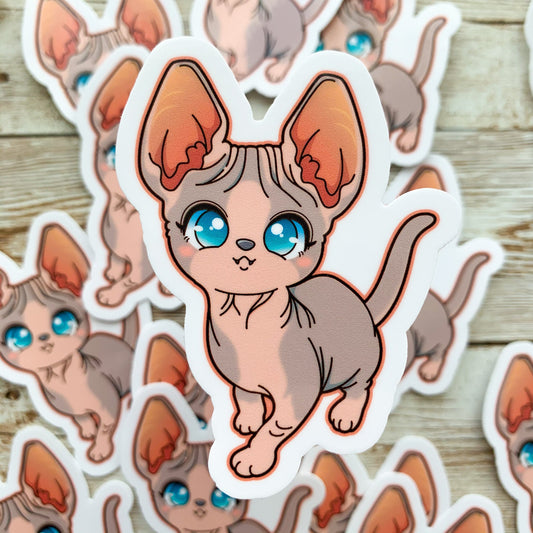 Hairless Sphynx Cat Vinyl Sticker