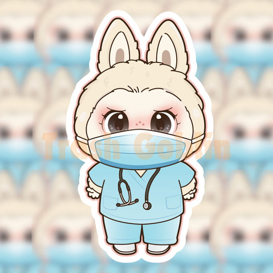 Nurse Labubu Vinyl Sticker