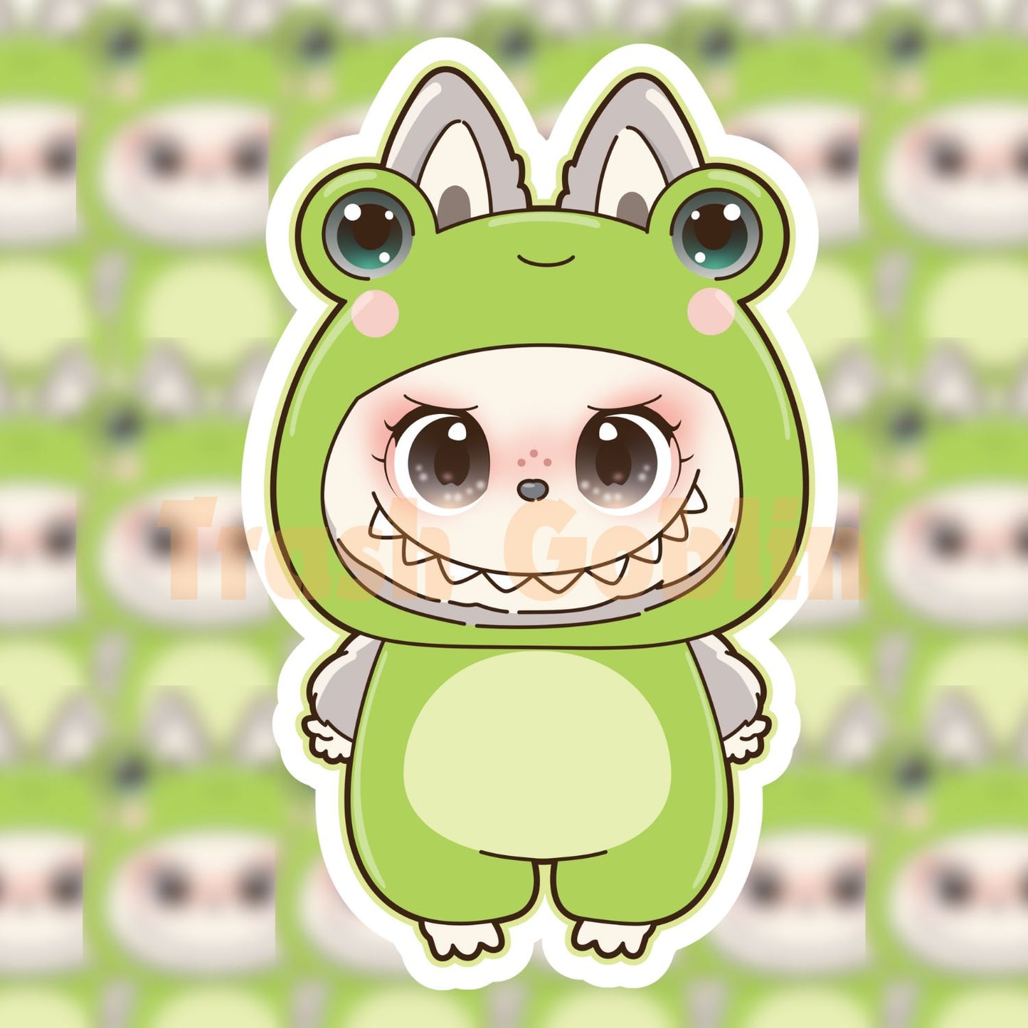 Frog Labubu Vinyl Sticker