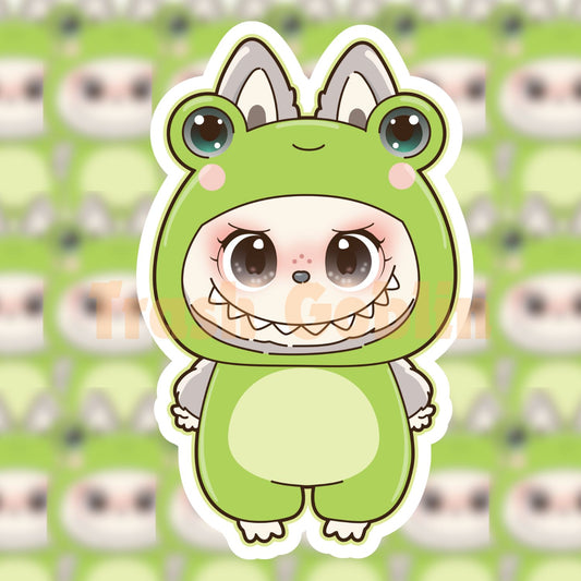Frog Labubu Vinyl Sticker