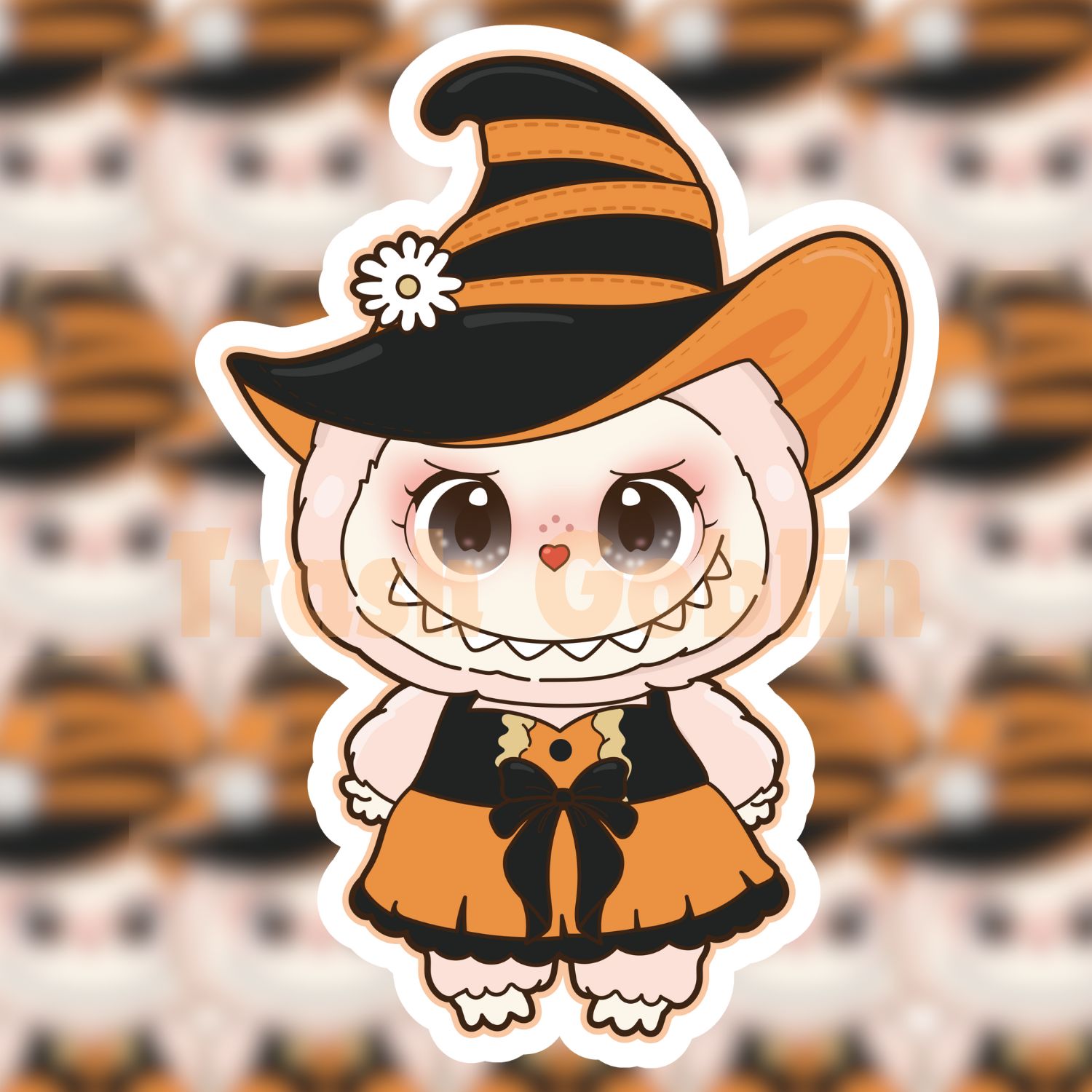 Witch Labubu Vinyl Sticker | Trash Goblin Stickers