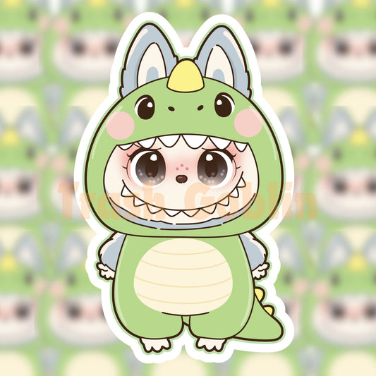 Dinosaur Labubu Vinyl Sticker