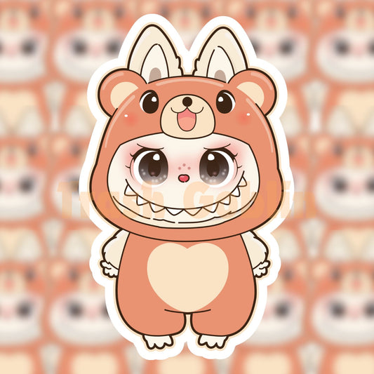 Teddy Bear Labubu Vinyl Sticker