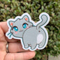 Grey Kitty Butt Vinyl Sticker