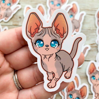 Hairless Sphynx Cat Vinyl Sticker