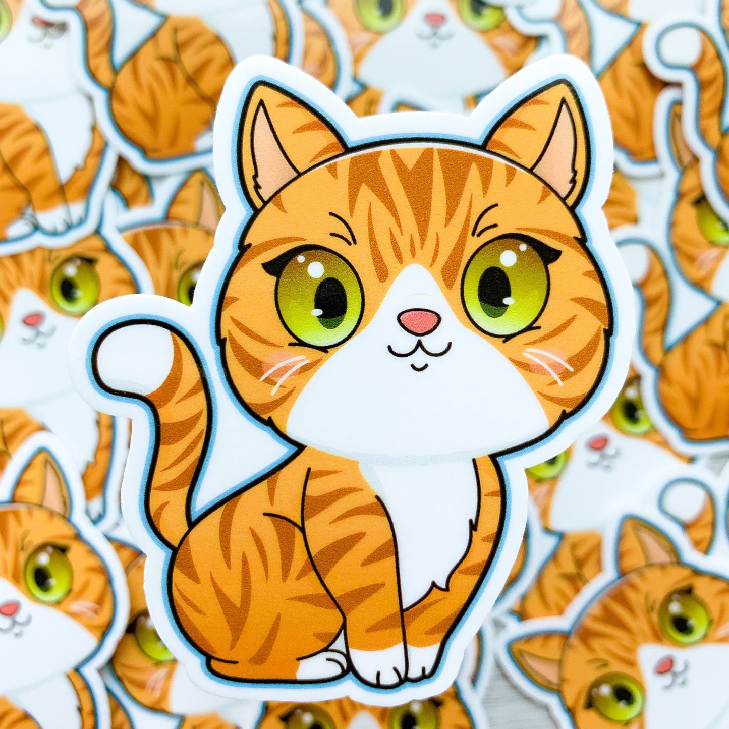 Orange Cat Vinyl Sticker