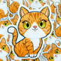 Orange Cat Vinyl Sticker